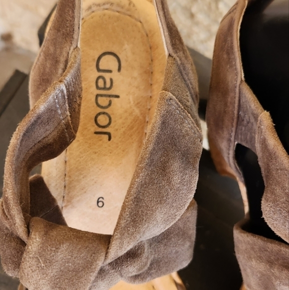 Gabor‎ Leather Suede Sandals - Picture 7 of 10